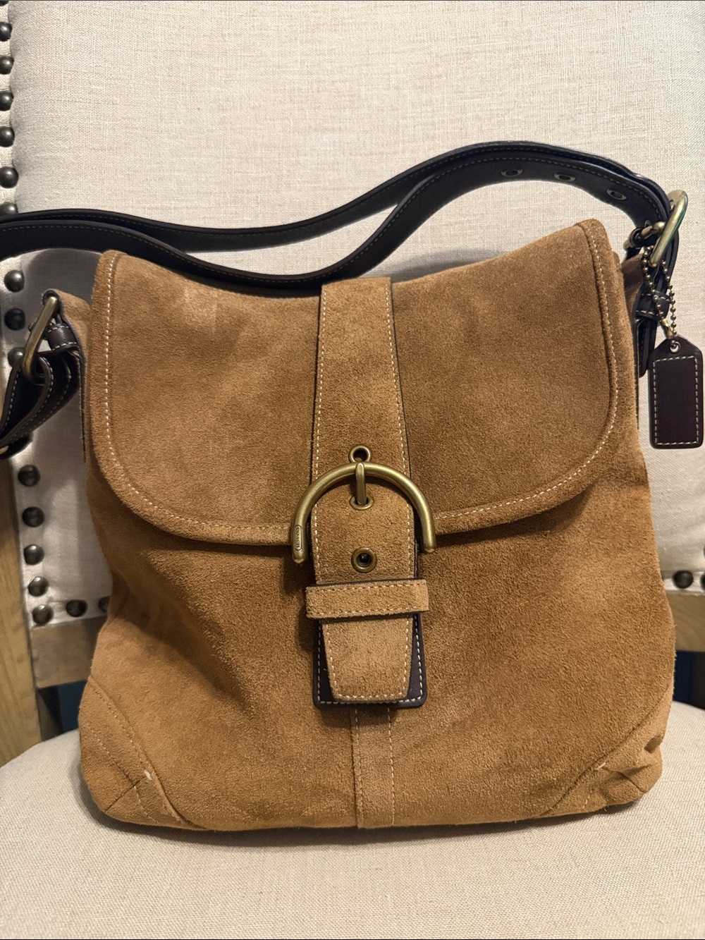 Vintage Coach Suede Shoulder Bag